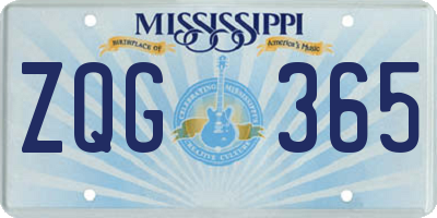 MS license plate ZQG365