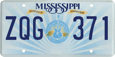 MS license plate ZQG371