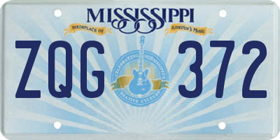MS license plate ZQG372