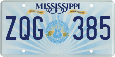 MS license plate ZQG385