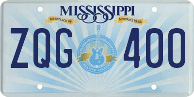 MS license plate ZQG400