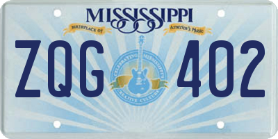 MS license plate ZQG402
