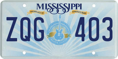 MS license plate ZQG403