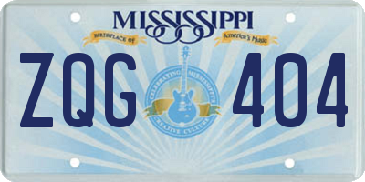 MS license plate ZQG404