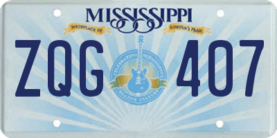 MS license plate ZQG407