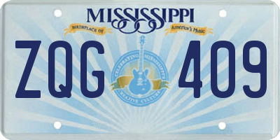 MS license plate ZQG409
