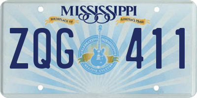 MS license plate ZQG411