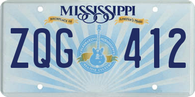 MS license plate ZQG412