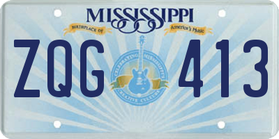 MS license plate ZQG413