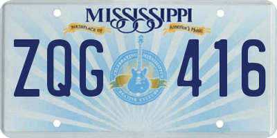 MS license plate ZQG416