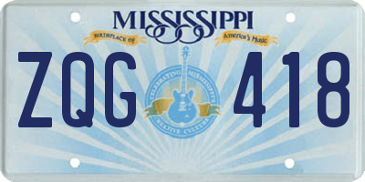 MS license plate ZQG418