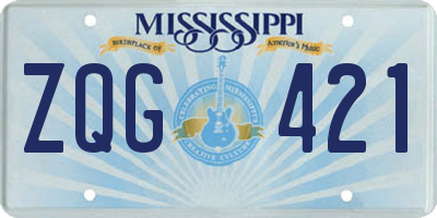 MS license plate ZQG421