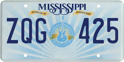 MS license plate ZQG425
