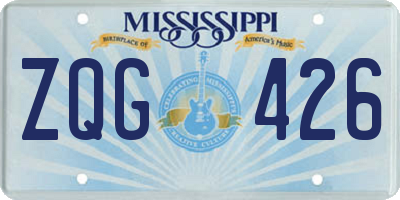 MS license plate ZQG426