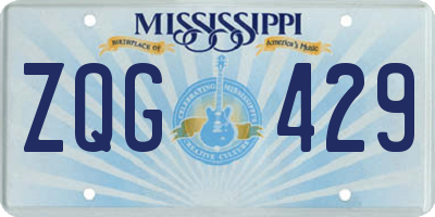 MS license plate ZQG429
