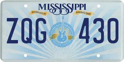 MS license plate ZQG430