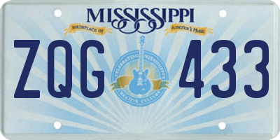 MS license plate ZQG433