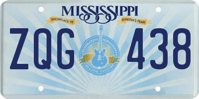 MS license plate ZQG438