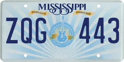 MS license plate ZQG443