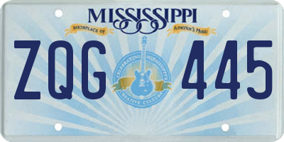 MS license plate ZQG445