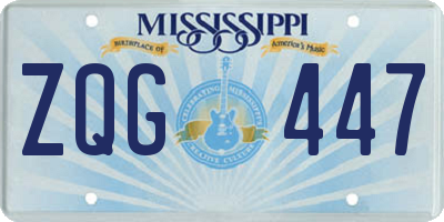 MS license plate ZQG447