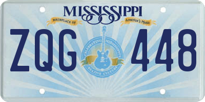 MS license plate ZQG448