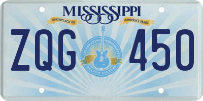 MS license plate ZQG450