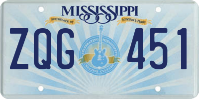 MS license plate ZQG451