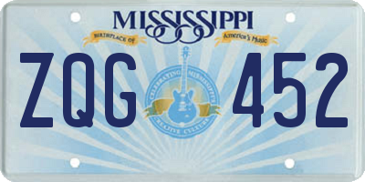 MS license plate ZQG452