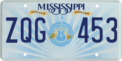 MS license plate ZQG453