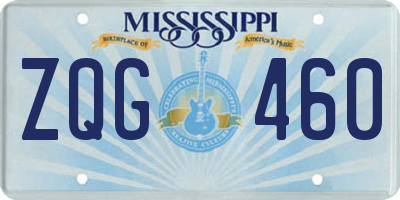 MS license plate ZQG460