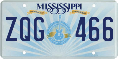MS license plate ZQG466