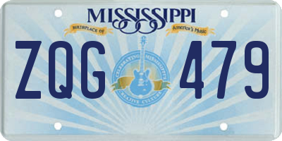 MS license plate ZQG479