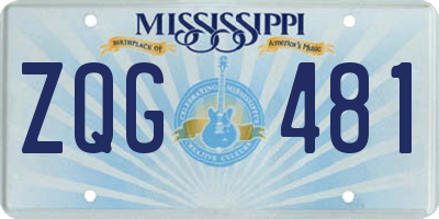 MS license plate ZQG481