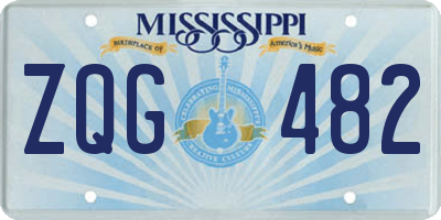 MS license plate ZQG482