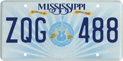 MS license plate ZQG488