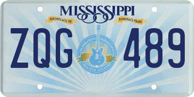 MS license plate ZQG489