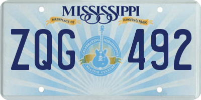 MS license plate ZQG492