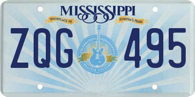 MS license plate ZQG495
