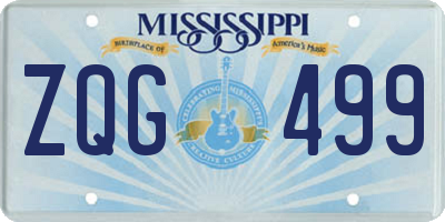 MS license plate ZQG499