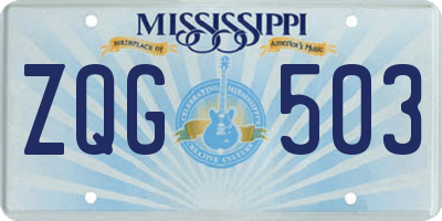 MS license plate ZQG503