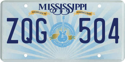 MS license plate ZQG504