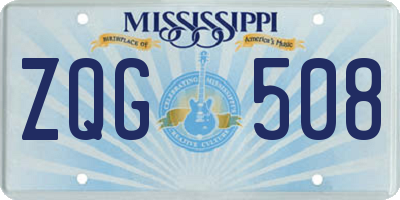 MS license plate ZQG508