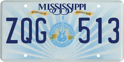 MS license plate ZQG513