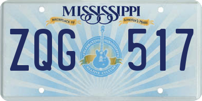 MS license plate ZQG517