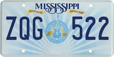 MS license plate ZQG522