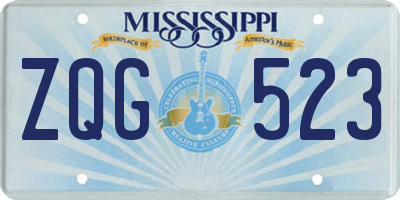 MS license plate ZQG523