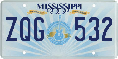 MS license plate ZQG532
