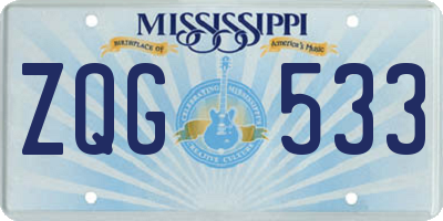 MS license plate ZQG533
