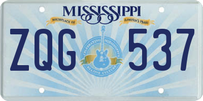 MS license plate ZQG537